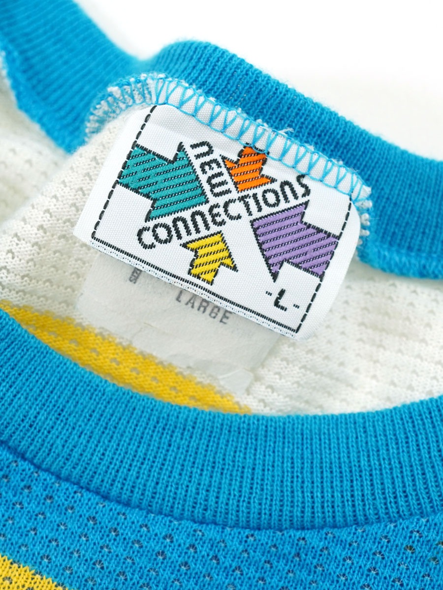 80's NEW CONNECTIONS 好配色 ボーダーTシャツ 表記(L) USA製 | すべて