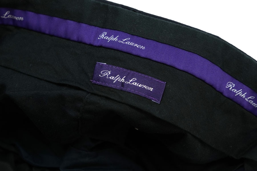ITALY製 ラルフローレン パープルレーベル ウールスラックス ネイビー