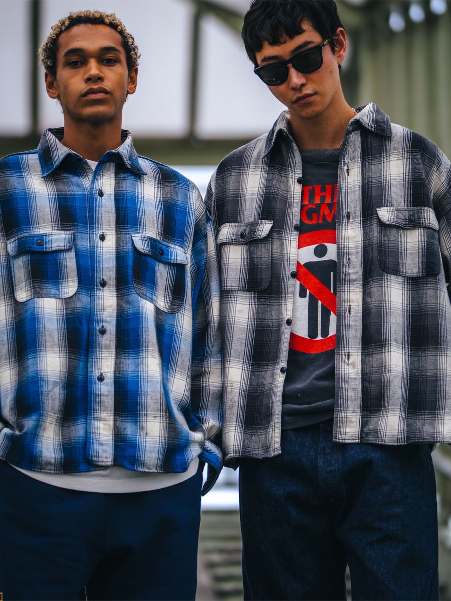 るんるん SAINT Mxxxxxx X BerBerJin FLANNEL SHIRT BLUE | NEW ITEM