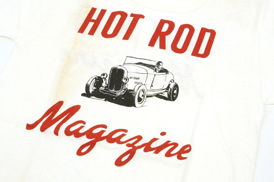 50's SPORT STYLE ''HOT ROD Magazine'' T-shirt Size(M) DEAD STOCK