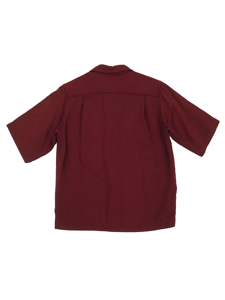 50'S～ LOOP COLLAR RAYON SHIRT BURGUNDY (APPROX.X SMALL)