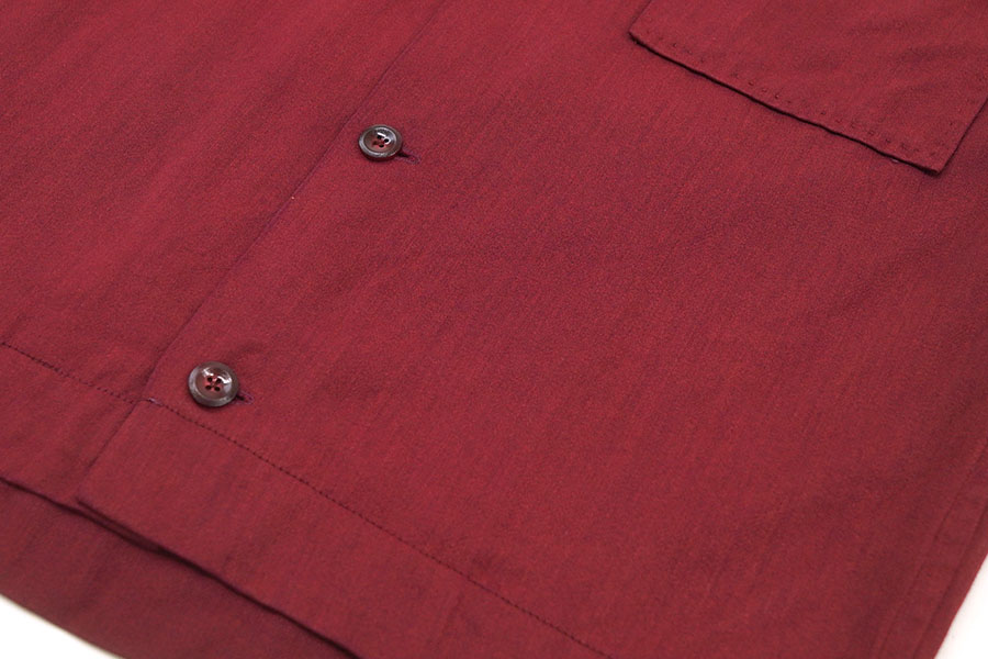 50'S～ LOOP COLLAR RAYON SHIRT BURGUNDY (APPROX.X SMALL)