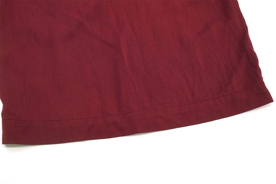 50'S～ LOOP COLLAR RAYON SHIRT BURGUNDY (APPROX.X SMALL)
