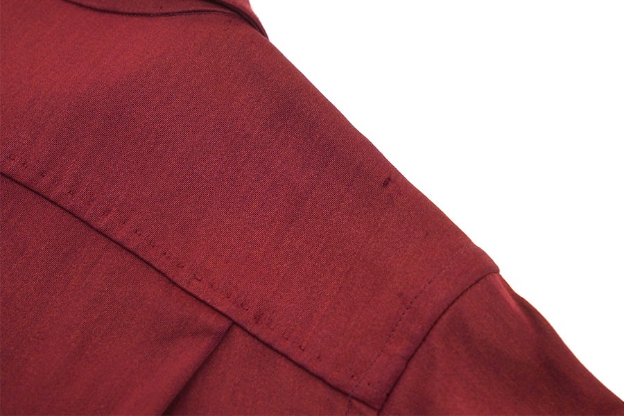 50'S～ LOOP COLLAR RAYON SHIRT BURGUNDY (APPROX.X SMALL)