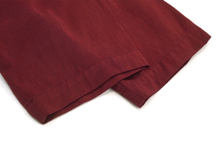 50'S～ LOOP COLLAR RAYON SHIRT BURGUNDY (APPROX.X SMALL)