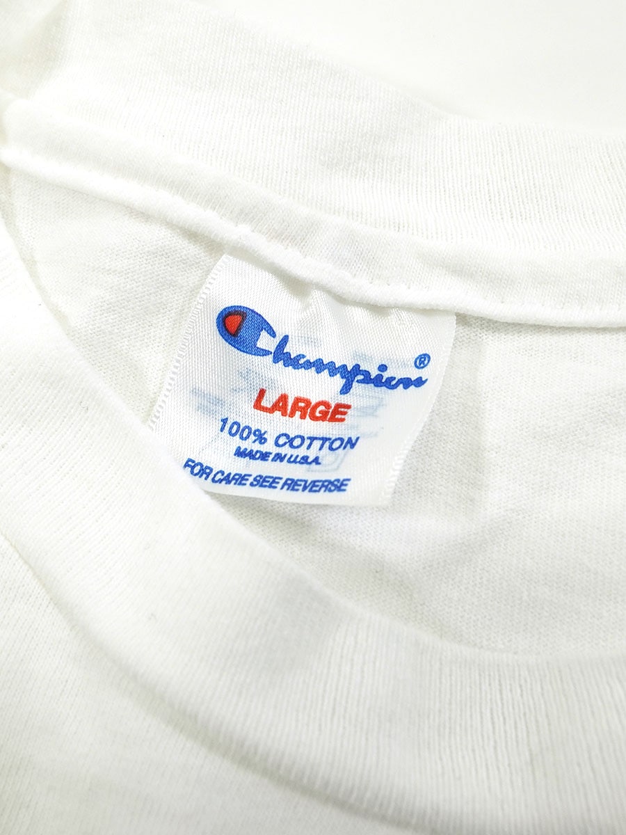 90's チャンピオン ''HARVARD'' 100％コットン プリントTシャツ ホワイト 表記(L) USA製