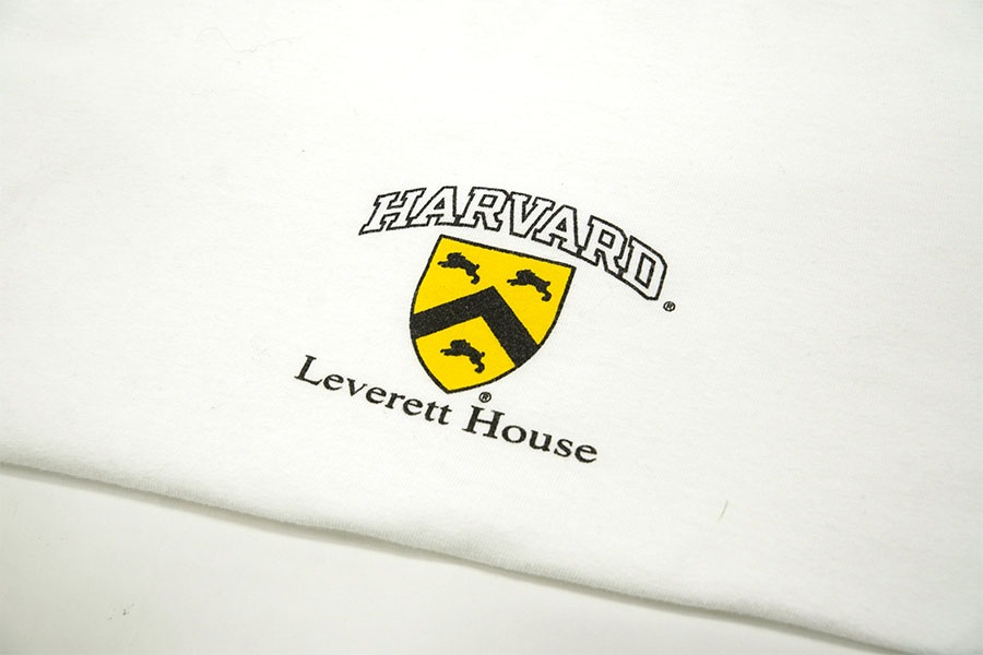 90's チャンピオン ''HARVARD'' 100％コットン プリントTシャツ ホワイト 表記(L) USA製