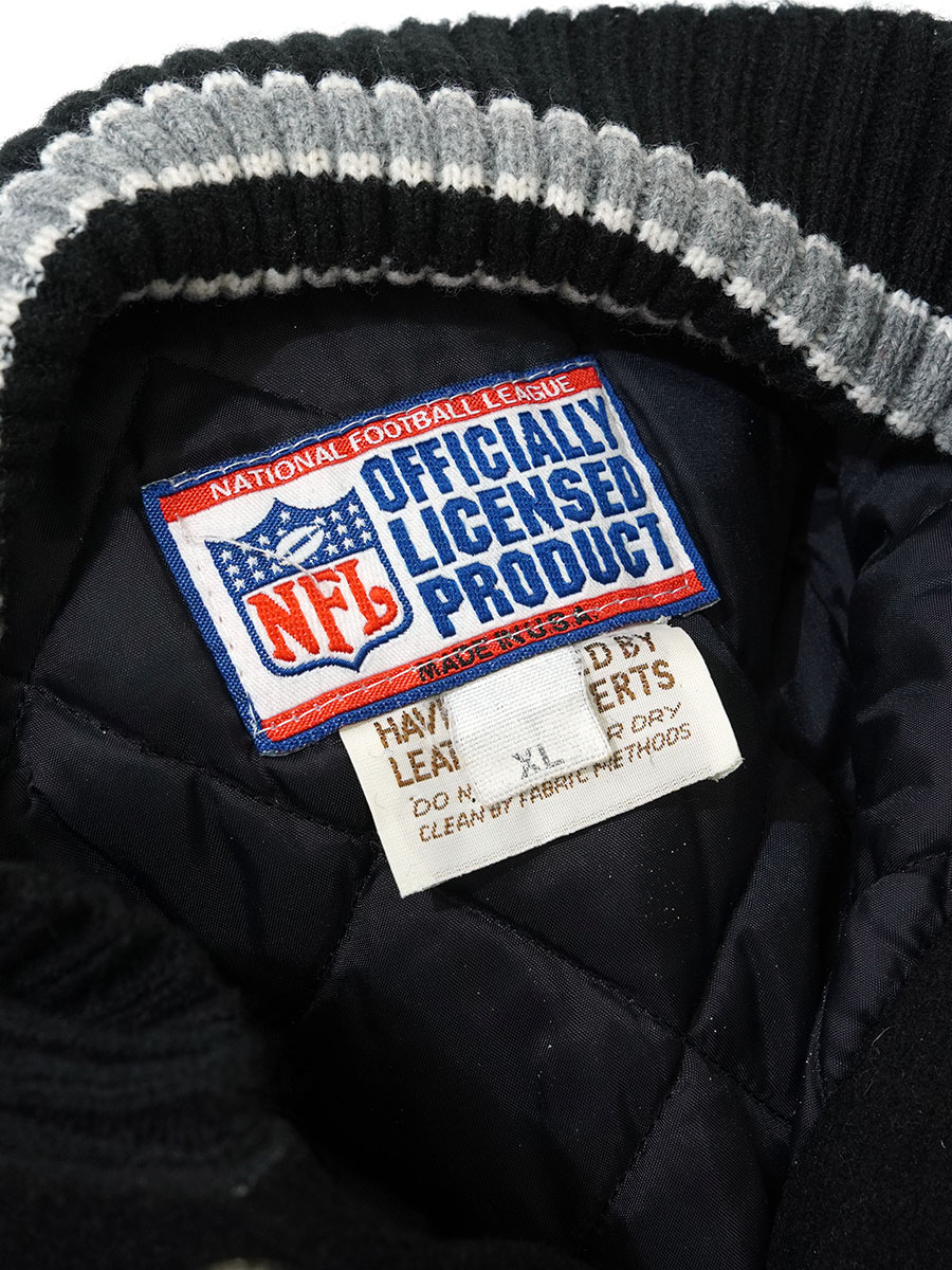 90's NFL ''New York Giants'' レザー切り替え スタジャン 表記(XL
