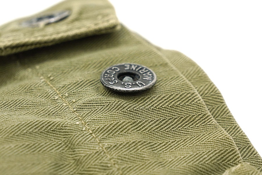 40's USMC P-41 ヘリンボーンツイルジャケット 実寸(44位) ステンシル