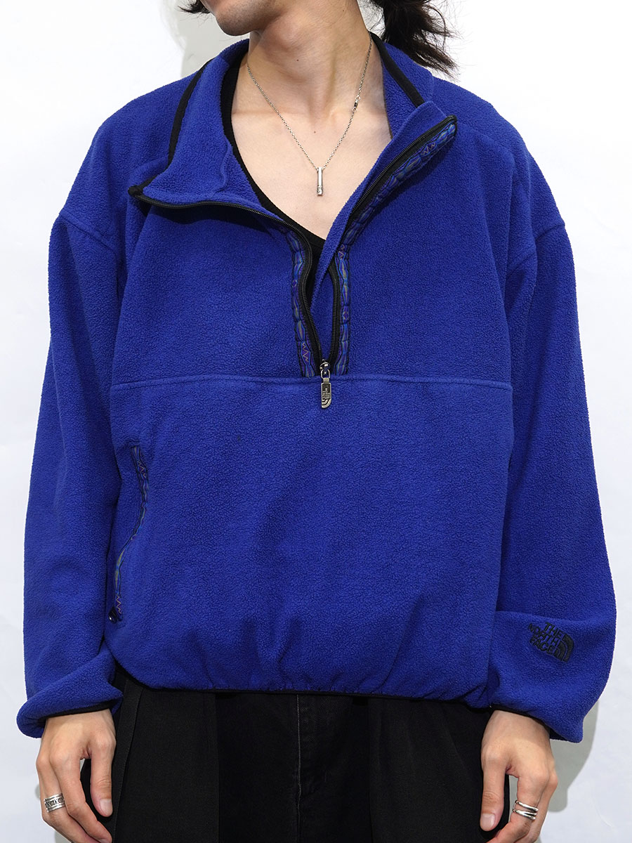 90's THE NORTH FACE ハーフジップ フリースプルオーバー 表記(XL) USA