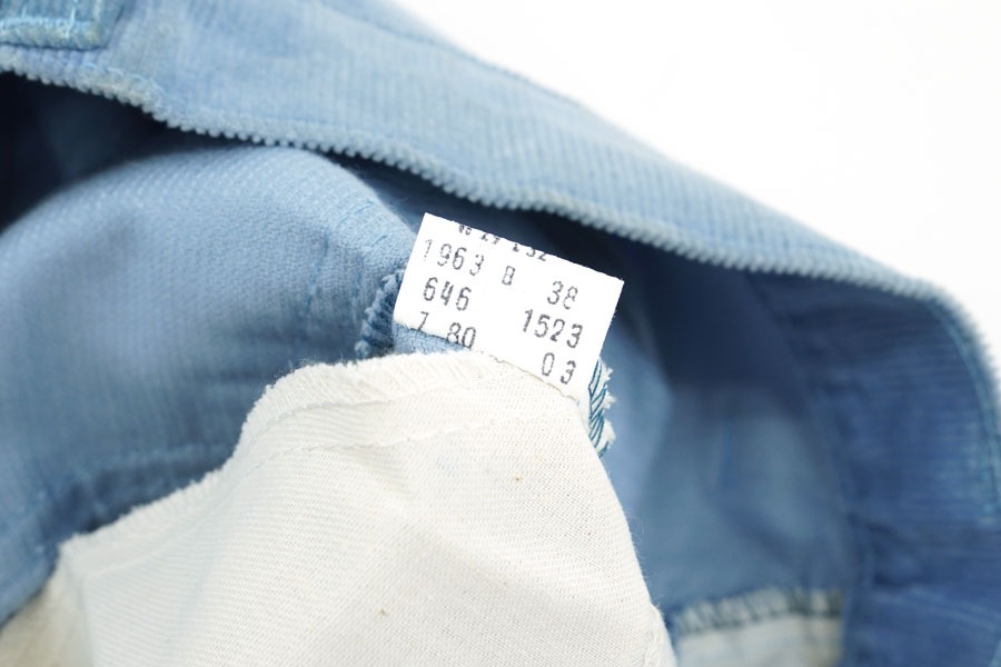 80'S LEVI'S 646 CORDUROY PANTS LIGHT BLUE (SIZE.W29 L32) NOS