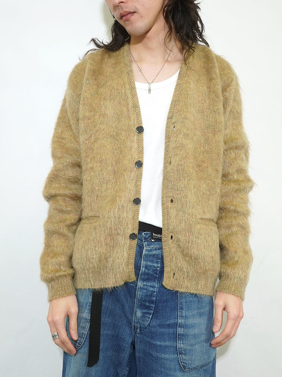 60's Kandahar ウール×モヘア ニットカーディガン ミルクティー 表記(M