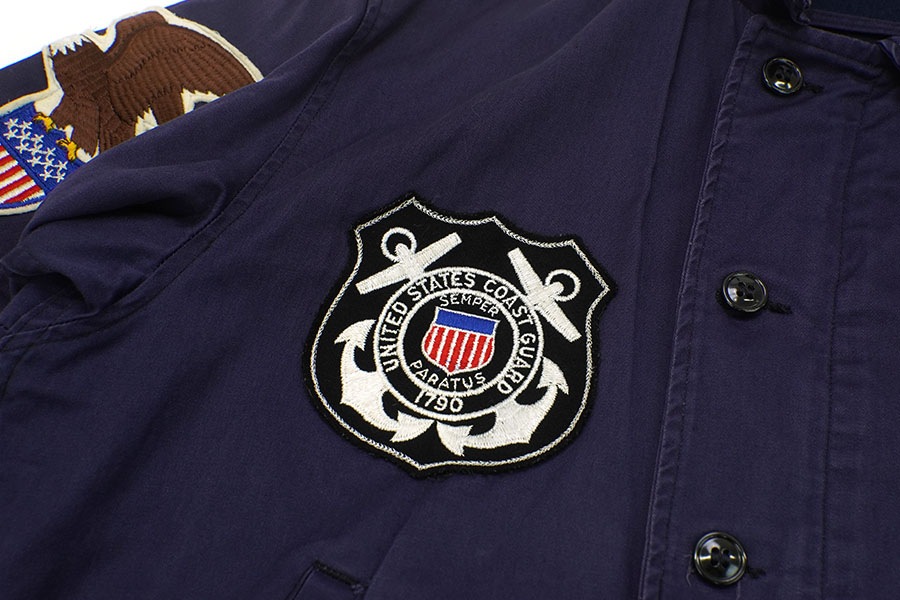 ヴィンテージ60s〜usnavyナス紺ユーティリティジャケット4バッチワッペン ヴィンテージ60s〜usnavyナス紺ユーティリティジャケット4バッチ