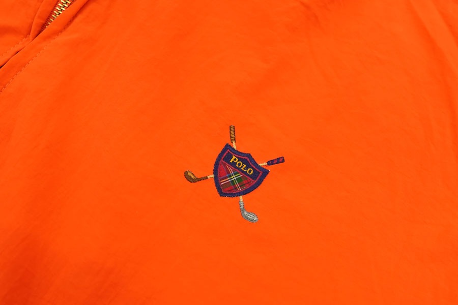 80's ラルフローレン 100%NYLON スウィングトップ オレンジ 表記