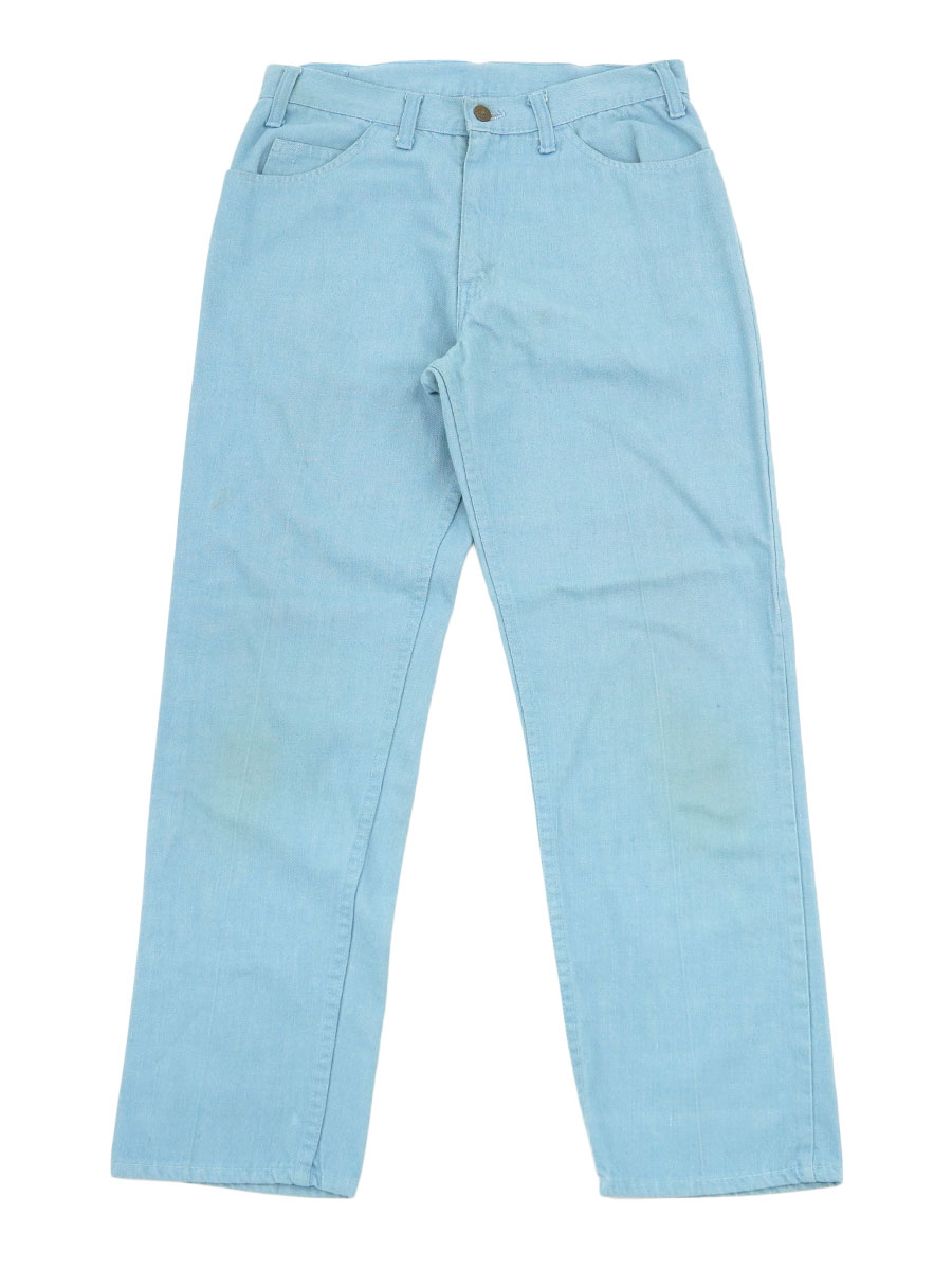 70'S LEVI'S BIG-E STA-PREST COTTON TWILL PANTS LIGHT BLUE (APPROX.W29 L32)
