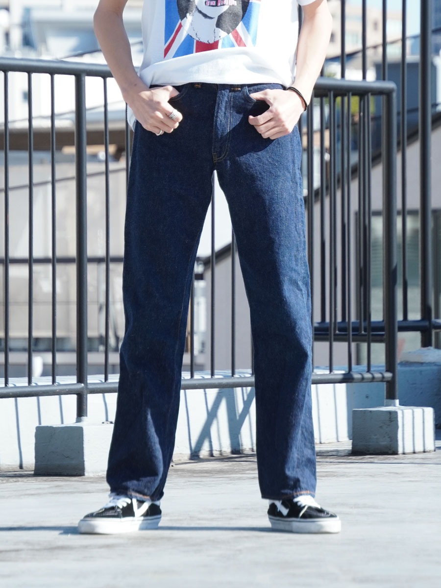 50's Levi's 504ZXX レザーパッチ デニムパンツ 納紺 実寸(26.5x30.5位