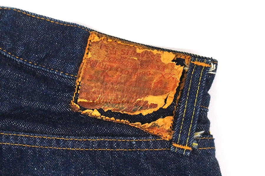 50's Levi's 504ZXX レザーパッチ デニムパンツ 納紺 実寸(26.5x30.5位