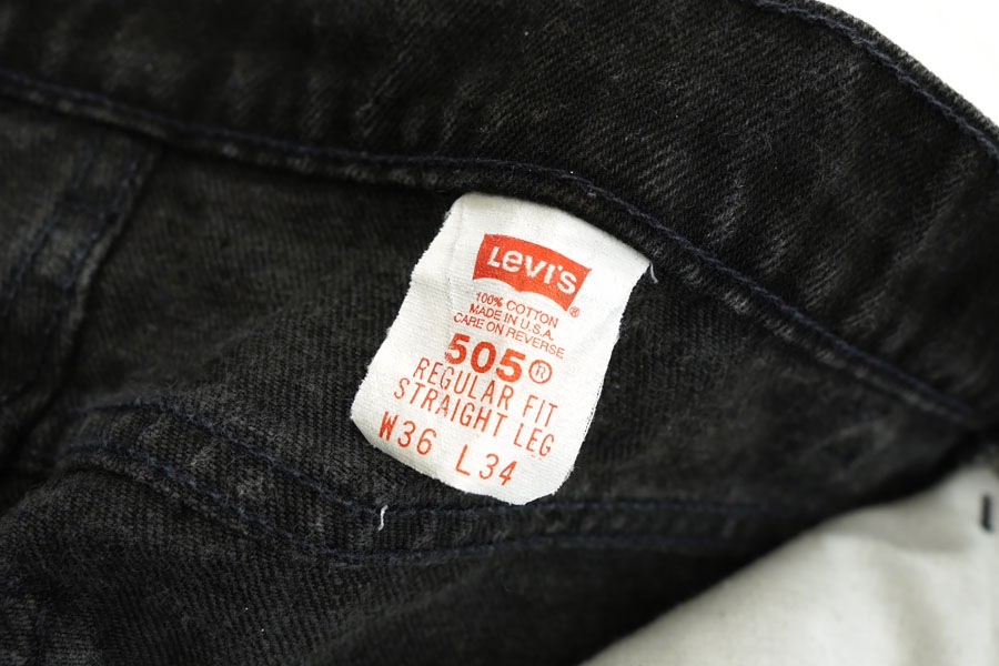 90's Levi's 505 ブラック デニムパンツ 表記(36x34) USA製 色残り