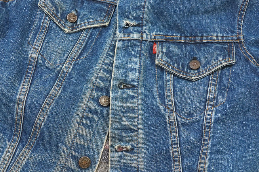 60'S LEVI'S 70505 BIG E DENIM JACKET BLANKET LINED (APPROX.38