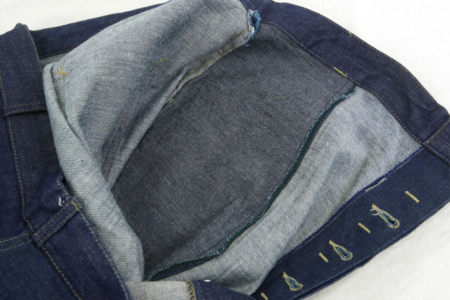 40s RED BALL 濃いデニム セパポケ トリプルステッチ ドーナツボタン ツーポケスナップボタンデニムシャツ | レディースファッション