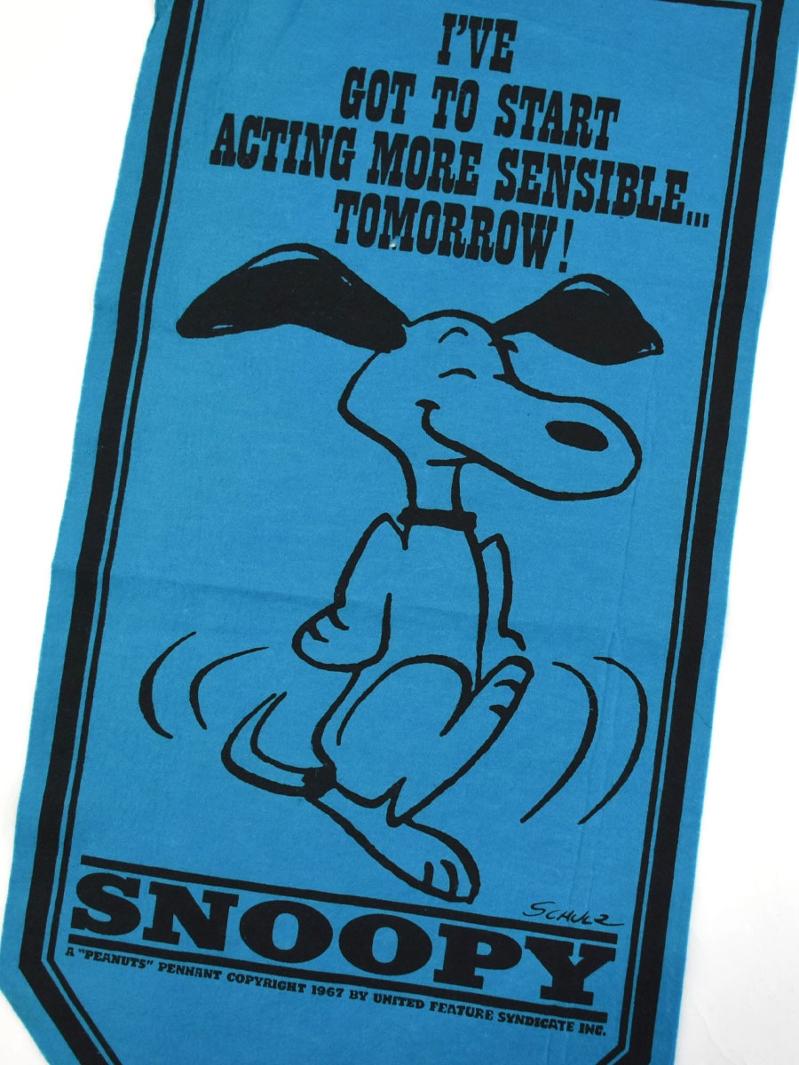 70's ''SNOOPY'' フェルトタペストリー ブルー DEAD | SOLD OUT