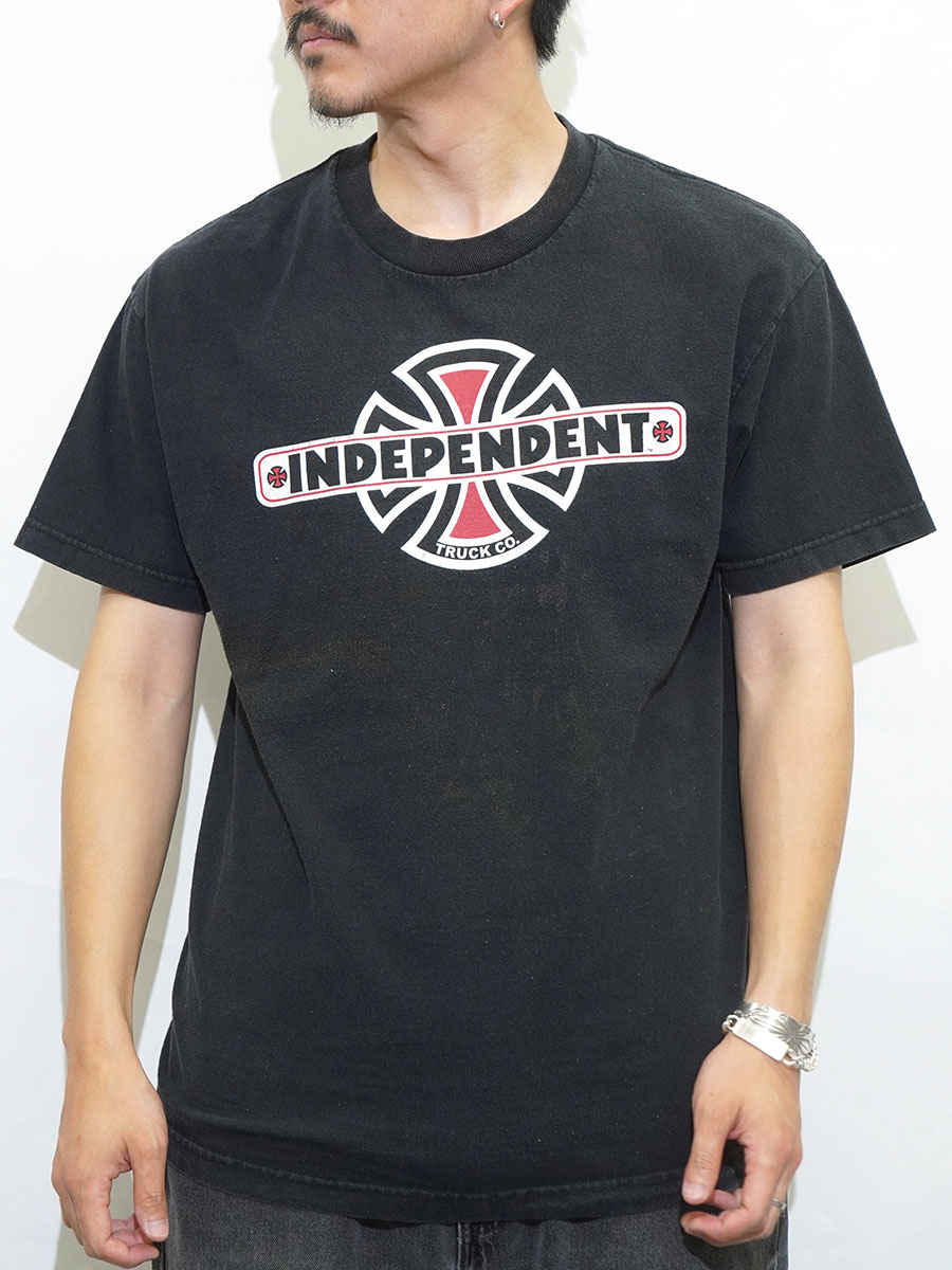 90's～ NHS ''INDEPENDENT TRUCK CO.'' Tシャツ ブラック 表記(L