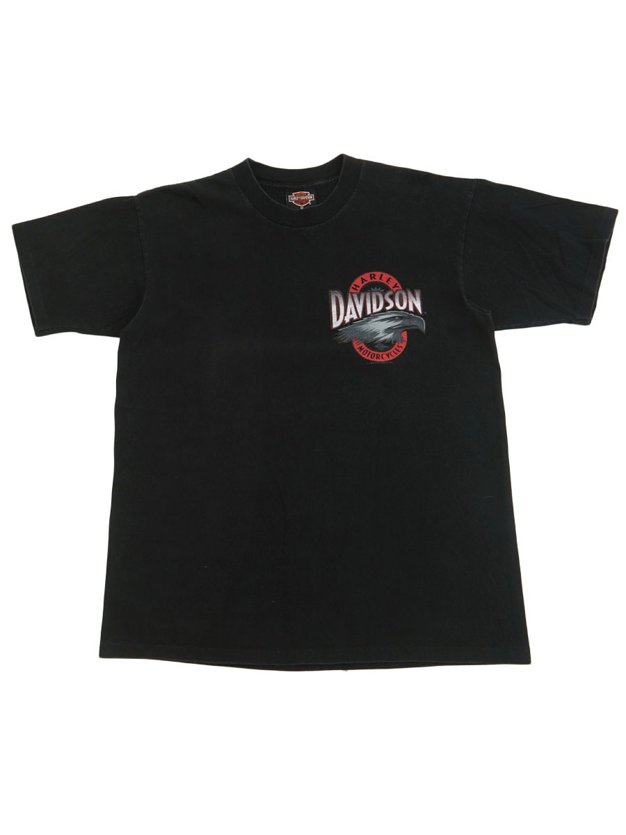 90's HARLEY-DAVIDSON ''GLENDALE CALIFORNIA'' 両面プリントTシャツ 表記(M)
