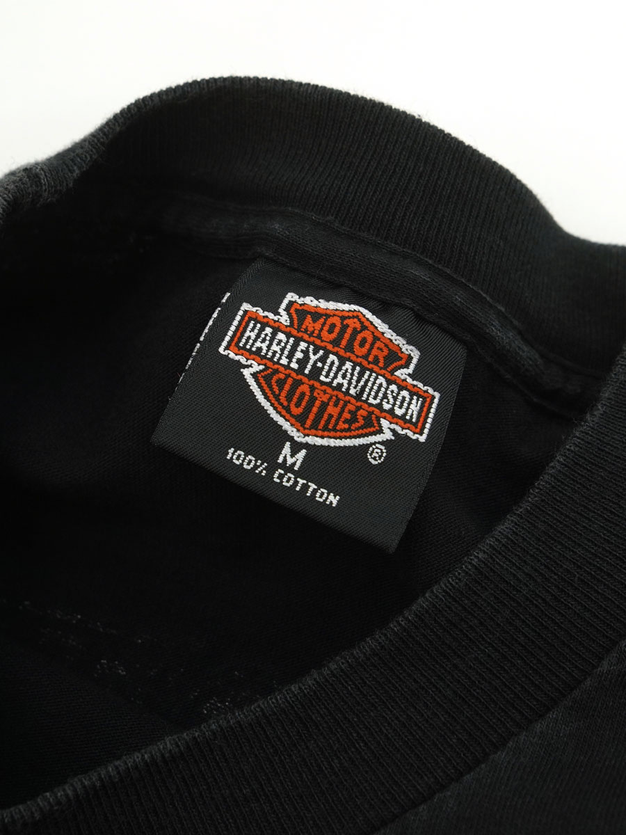 90's HARLEY-DAVIDSON ''GLENDALE CALIFORNIA'' 両面プリントTシャツ 表記(M)