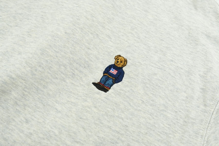 ラルフローレン ポロベアー 前V スウェットパーカ 杢グレー 表記(XL)