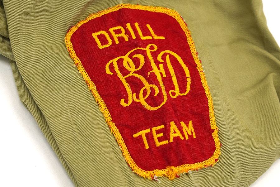 50's DUBBLE WARE マチ付き ワークシャツ 実寸(L位) DRILL TEAMワッペン