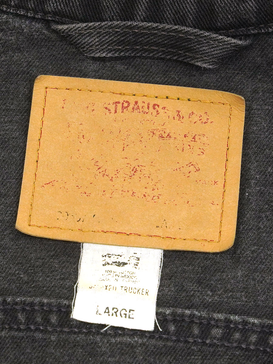 00'S LEVI'S 70507 BLACK DENIM JACKET (SIZE.LARGE) MADE IN MXICO