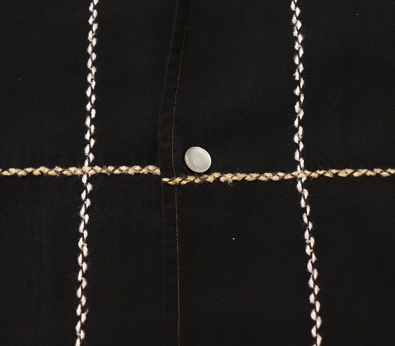 1960s S/S BLACK RAYON , Size M