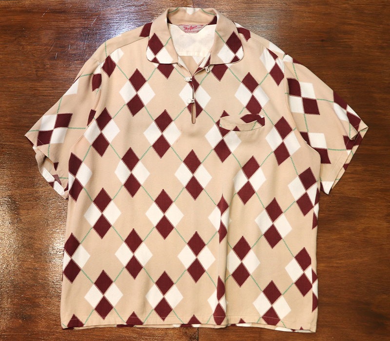 1950s S/S ARGYLE SHIRT , Size L