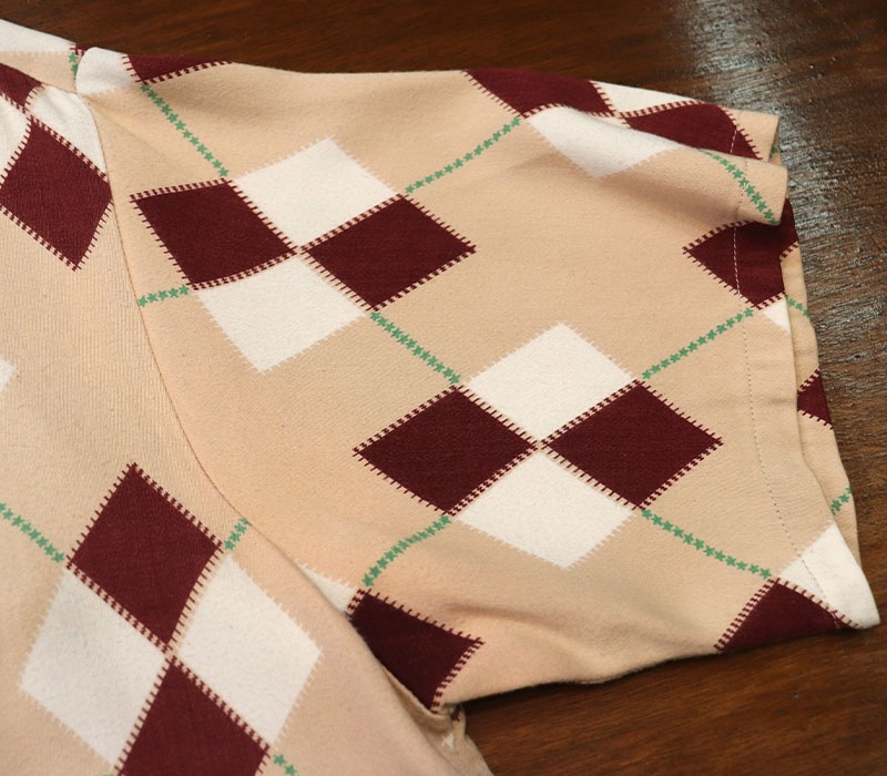 1950s S/S ARGYLE SHIRT , Size L