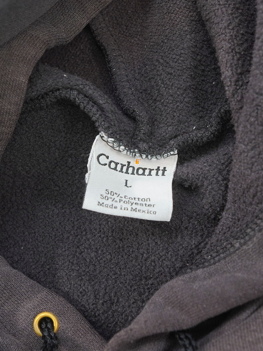 CARHARTT ''CARHARTT'' PRINT HOODED SHIRT FADE BLACK (SIZE. LARGE) MADE IN MEXICO