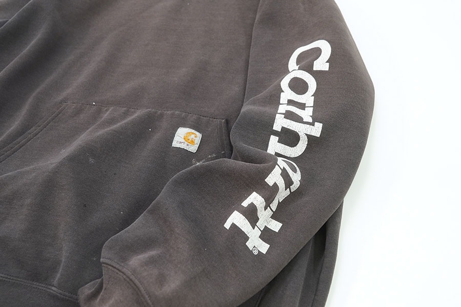 CARHARTT ''CARHARTT'' PRINT HOODED SHIRT FADE BLACK (SIZE. LARGE) MADE IN MEXICO