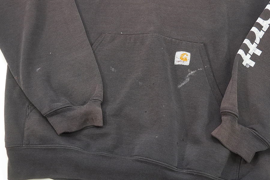 CARHARTT ''CARHARTT'' PRINT HOODED SHIRT FADE BLACK (SIZE. LARGE) MADE IN MEXICO