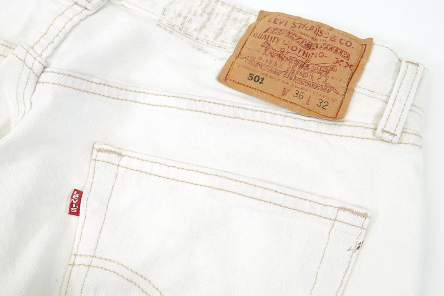 90s USA製　Levi’s 501 ホワイト　襤褸　デニムパンツ 90s Levi's 501 WHITE DENIM PANTS MADE IN USA 🇺🇸