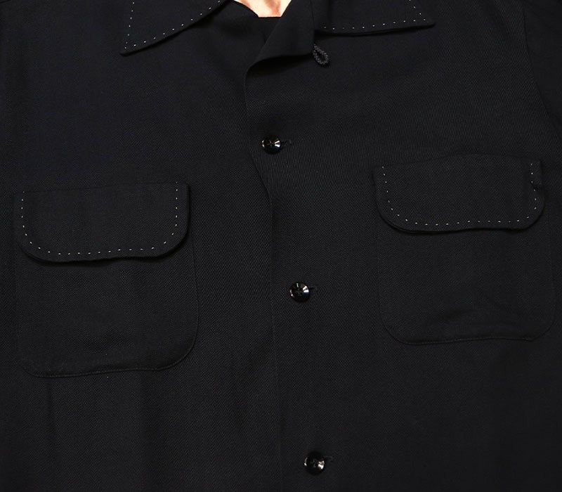 1950s L/S BLACK RAYON SHIRT , Size M | FAKEα | | BerBerJin WebStore