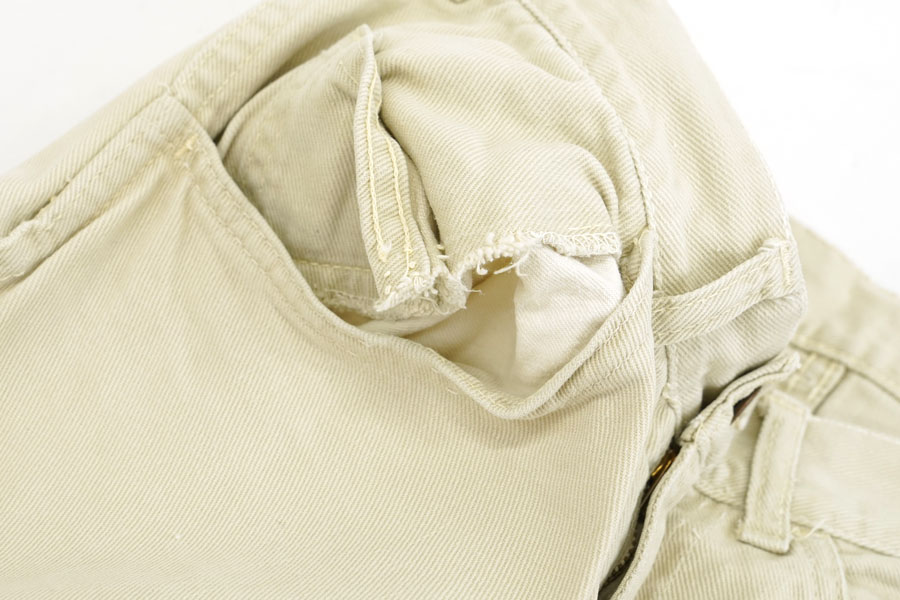 60'S LEVI'S BIG-E COTTON TWILL PANTS OFFWHITE (APPROX.W30 L30)