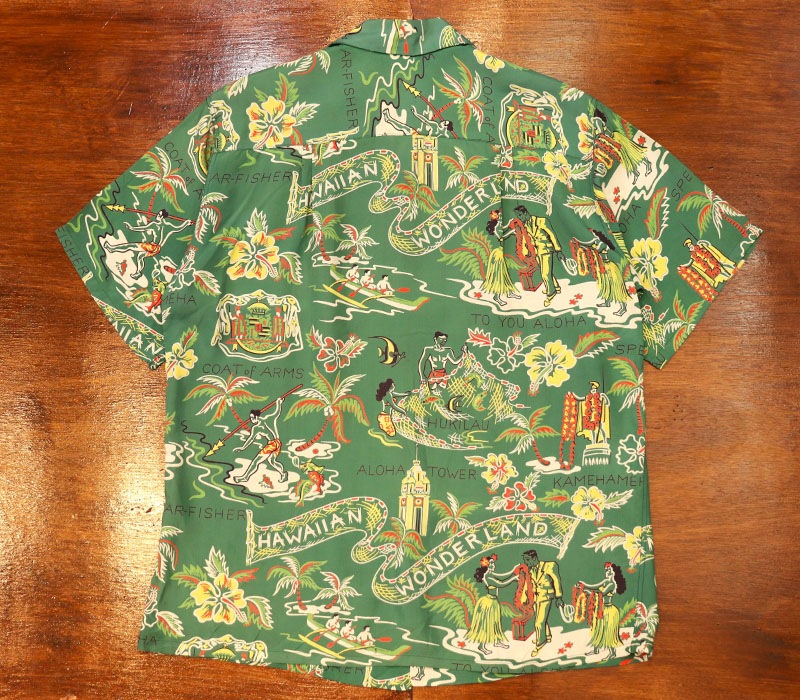 1950s HAWAIIAN SHIRT , WONDERLAND , Size M