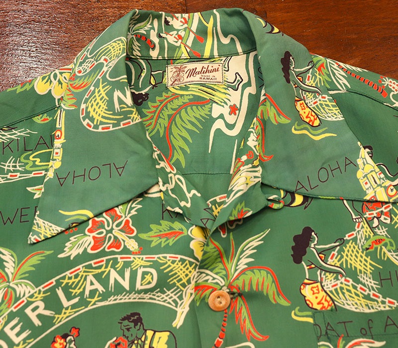 1950s HAWAIIAN SHIRT , WONDERLAND , Size M