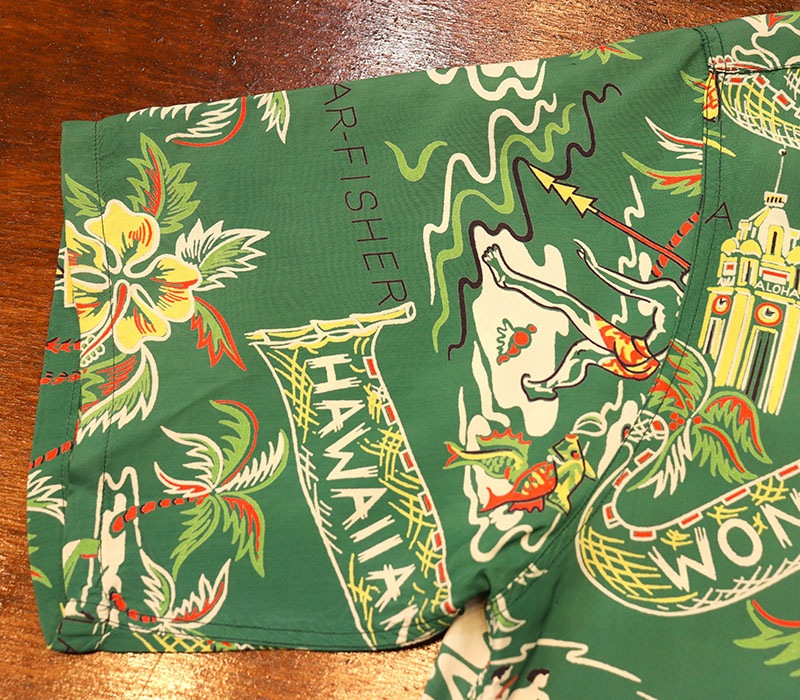 1950s HAWAIIAN SHIRT , WONDERLAND , Size M
