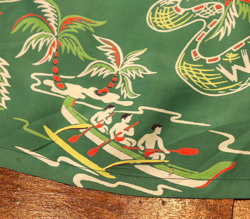 1950s HAWAIIAN SHIRT , WONDERLAND , Size M