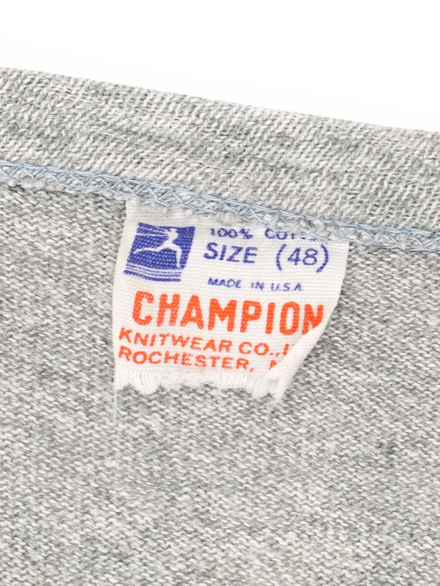 60's ランタグ チャンピオン 無地霜降りグレー Tシャツ 表記(48