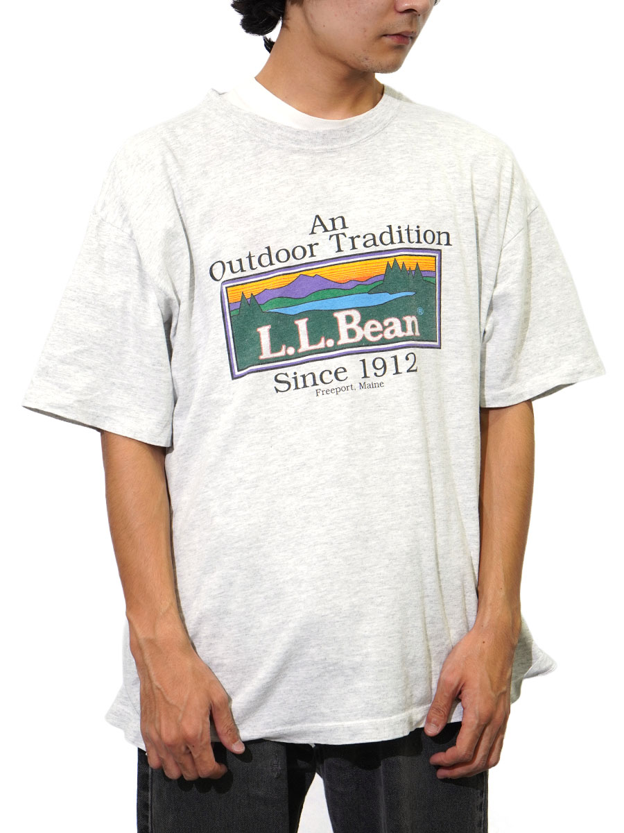 90's HARBORSIDE GRAPHICS ''L.L.Bean'' ロゴプリント Tシャツ グレー