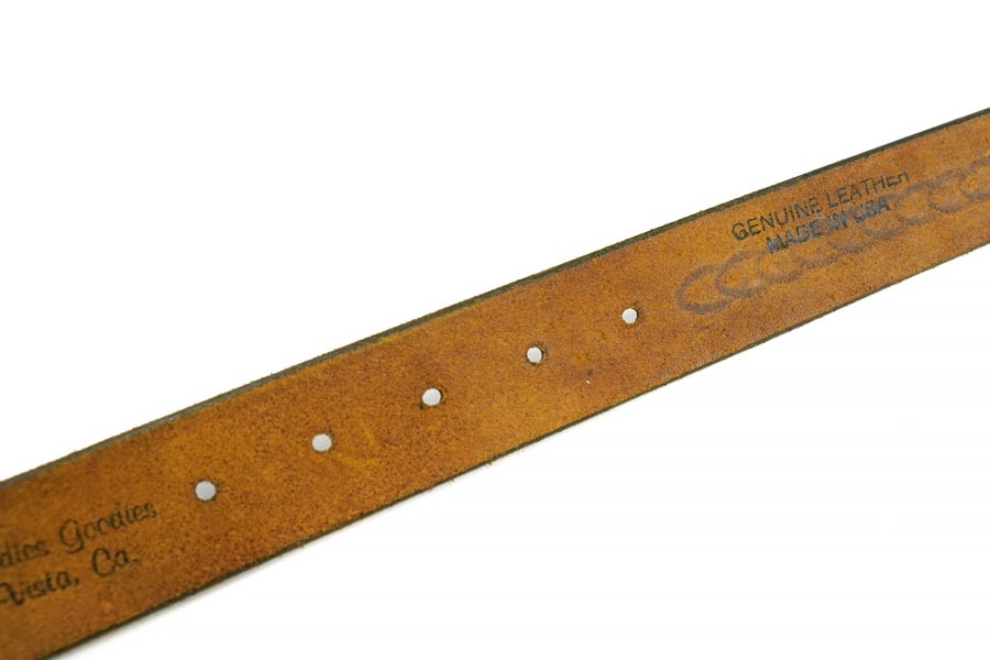 CARVING LEATHER BELT WITH D-CUN BUCKLE BROWN (APPROX. 32) MADE IN USA