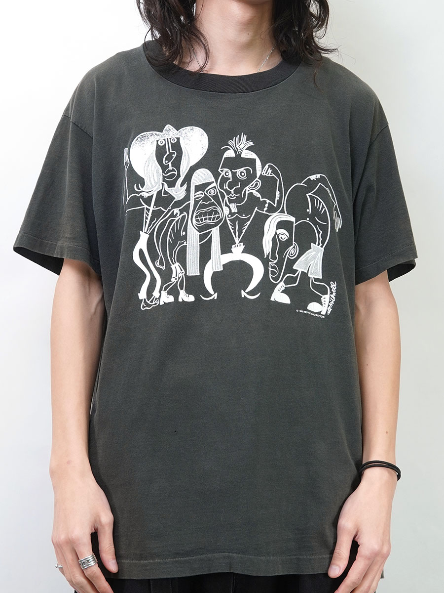 90's giant ''RED HOT CHILI PEPPERS'' 両面プリント Tシャツ ブラック