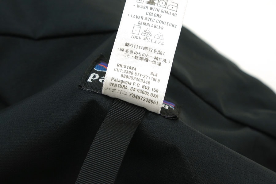 '08 PATAGONIA エコレインシェルジャケット ブラック 表記(L)