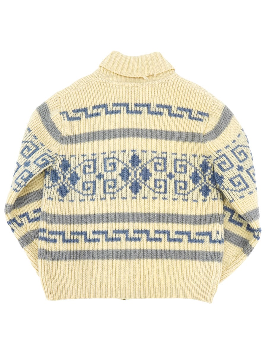 70's PENDLETON HIGH GRADE WESTERN WEAR ZIP-UP WOOL KNIT CARDIGAN